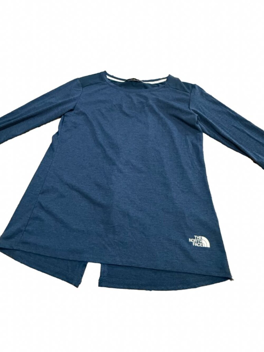 The North Face Blue Heather Split Back Long Sleeve Active Top Womens XS